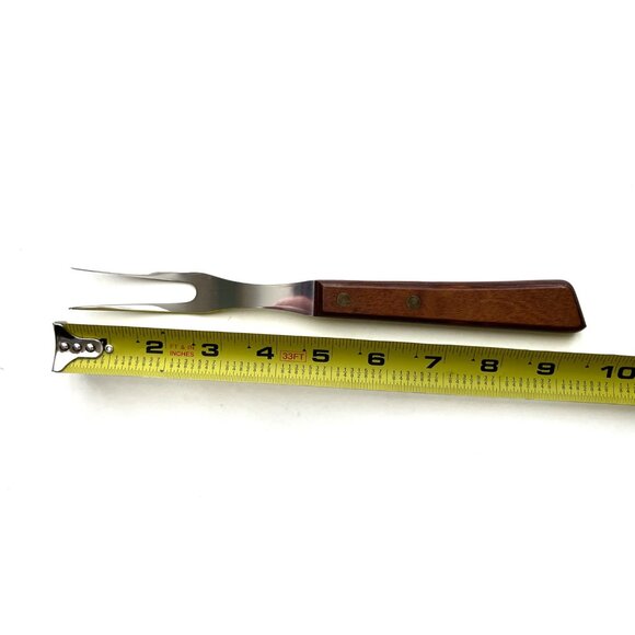 VTG Stainless Steel Meat Carving Serving Granny Kitchen Fork Wood Handle 9.5" - Picture 10 of 11